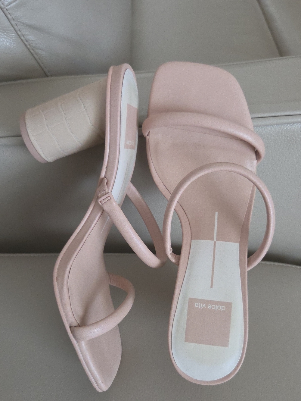 Dolce Vita Blush Pink Double-Strap Block Heel Sandal Size 6.5 - Picture 17 of 17